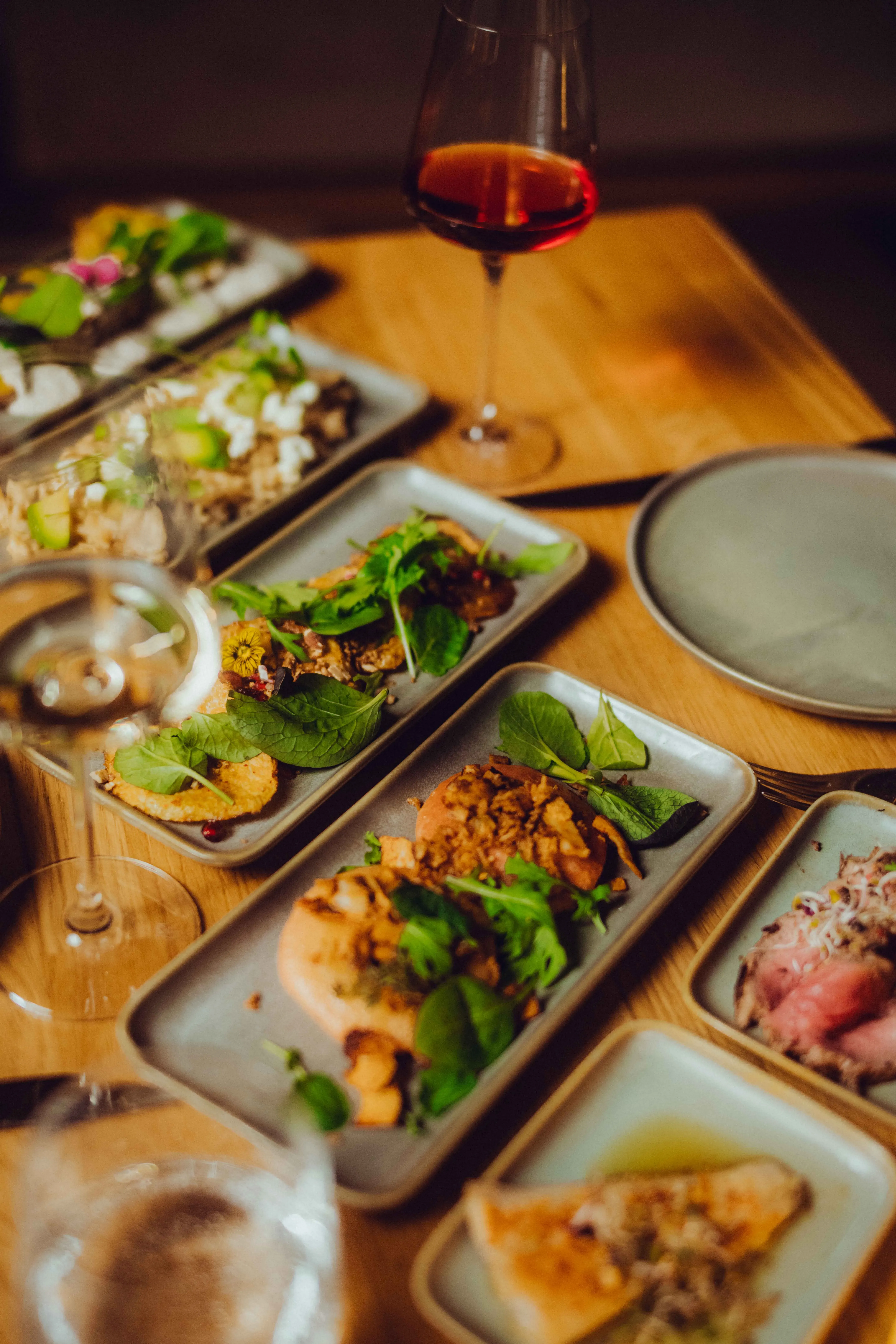 Dinner with organic cuisine